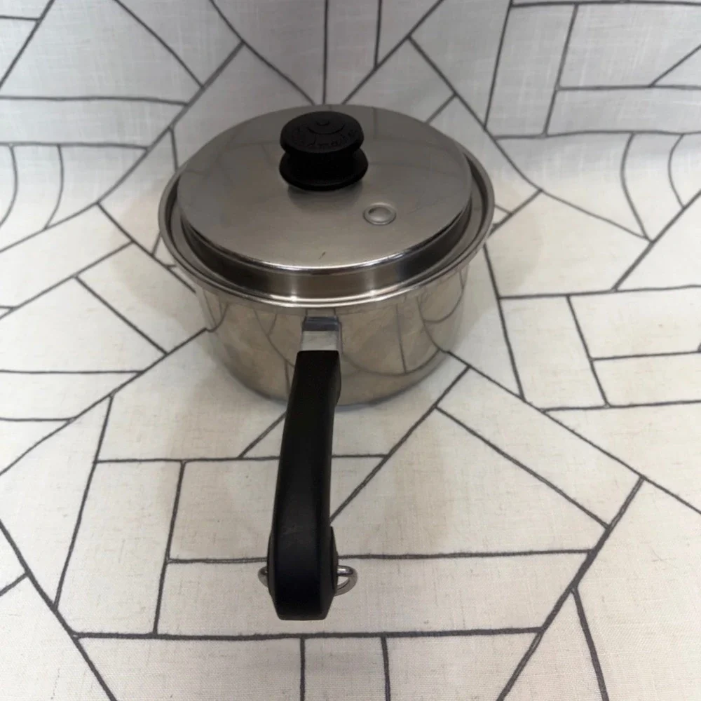 Saladmaster Saucepan Silver T304S Stainless Steel Vapo-Valve Lid USA 2 quart